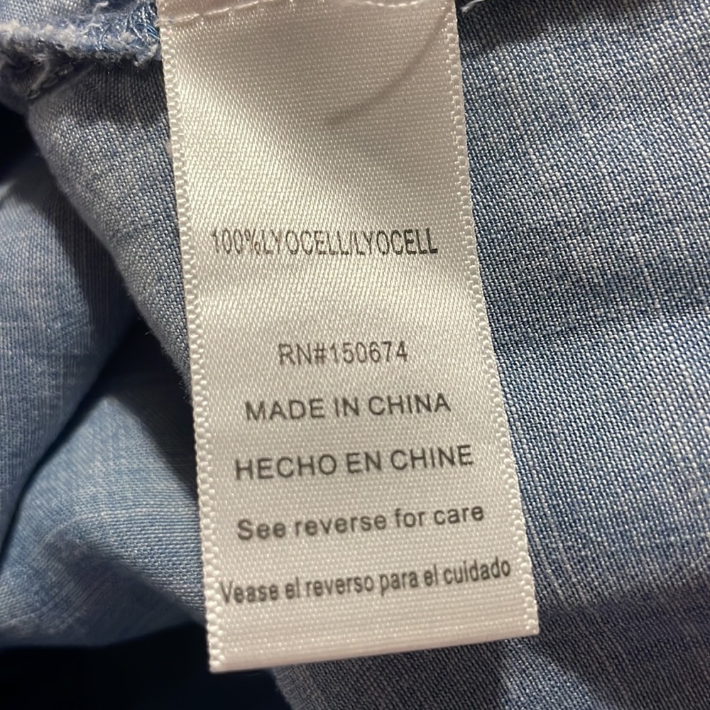 Billy T Cold Shoulder Button Down Back Denim Dress - image 7